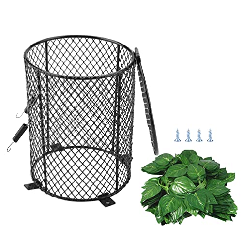 Reptile Lamp Cover Heat Mesh Cage Reptile Heating Lampshade Anti-Scald Lamp Mesh Cover for Pet Amphibian Snake Lizard Turtle