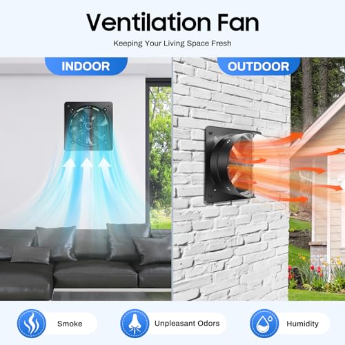 16'' Explosion-Proof Wall Mounted Industrial Fan - 750W High-Velocity Axial Extractor Ventilation Blower, 4700CFM Airflow for Garage, Kitchen, Paint Booth, Utility and Commercial Exhaust Applications