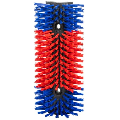 Premier 1 Scratch Brushes for Cattle, Sheep, Goats, Horses & Other Livestock | Durable 2" Stiff Bristles Built to Last | Easily Mounts with Hardware Included (Red/Blue - Large) - style: Red/Blue - Large