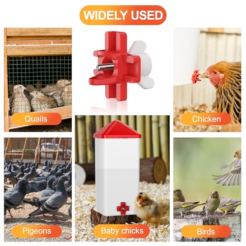 ZenxyHoC Horizontal Chicken Waterer Nipples, Automatic Poultry Watering System with Drill Bit, Leak-Proof & Side Mount Drinker Feeders for Chickens (Pack of 10)