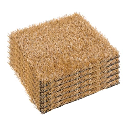 DECHOUS 6 Pack Chicken Nesting Pads Washable 12 Inch Reusable Artificial Grass Nesting Box Liners for Coop Laying Boxes, Poultry Chicken Bedding Mat