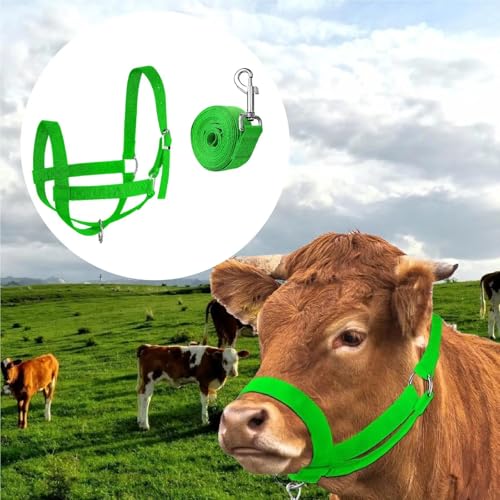 Cattle Halter Nylon Cow Halter Calf Halters Wide Training Supplies Adjustable Cattle for Gentle Control Calves During Grooming
