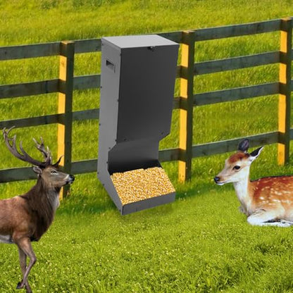 Hanging Deer Feeder, 11 Gallons Heavy Duty Livestock Feeder Dispensers with Handles, Hanging Livestock Feeding Station for Deer, Horses, Cattle, Sheep