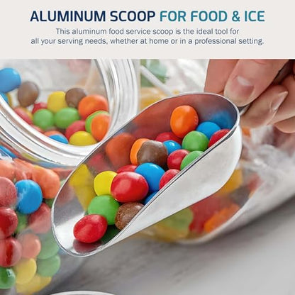 OCS Parts Aluminum 7.5-Inch Food and Ice Scoop | 5-Ounce | Professional Grade Scooper for Ice, Flour, Candy, Sugar, Rice, Popcorn, Coffee, and Beans for Home or Commercial Kitchens - size: 5-Ounce