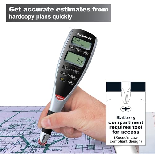Calculated Industries Scale Master Pro 7.3-Inch Digital Plan Measure (6025) | 72 Built-in US Imperial and Metric Scales, 6 Custom Scales for Out-of-Scale Plans
