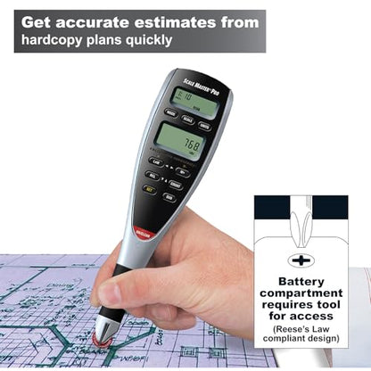 Calculated Industries Scale Master Pro 7.3-Inch Digital Plan Measure (6025) | 72 Built-in US Imperial and Metric Scales, 6 Custom Scales for Out-of-Scale Plans