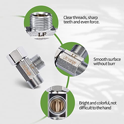 Litorange Lead-Free Brass 1 PCS Brass Angle Stop Add-A-Tee Valve 3/8" Compression Inlet by 3/8" Compression Outlet by 3/8 Inch Compression Outlet Easy Connect Tee - size: 3/8" Add-A-Tee Chromed