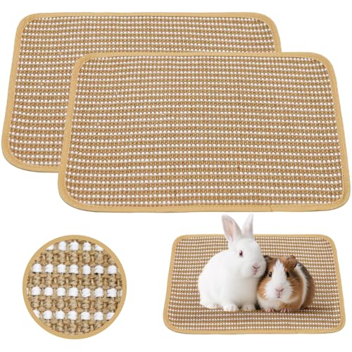 Rabbit Scratching Pad, Sisal Scratching Pad for Bunny, Guinea Pig, Cat. Resting Mats for Cages, Forage Grass Mat Indoor Essentials Accessories (2PCS) - size: TZZB-2PCS