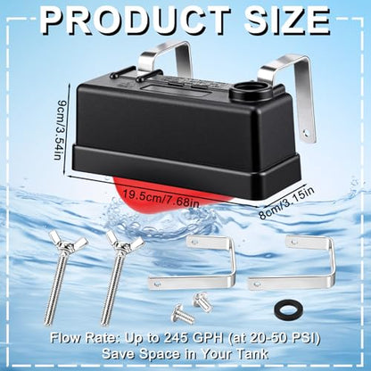 Lounsweer 4 Pack Water Trough Float Valve for Stock Tank Water Tank Float Valve Controlled, Monitors Level Adjustable Automatic for Livestock Cattle Goat Horse Swimming Pool Pond Farm