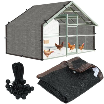 19.7 * 6.6 FT Chicken Coop Cover UV 90% Shade Cloth Kit for Block Summer Sun Protection Cages Cover - Extra Length Shade Netting for Full Roof Coops, Outdoor Garden Patio Yard Plants Chicken Run Pen