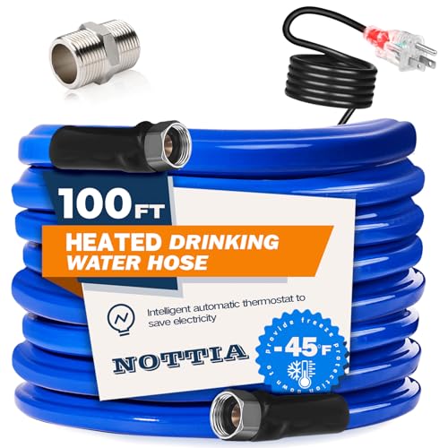 100FT Heated Water Hose for RV, Freeze Protection to -45°F, Lead-Free & BPA-Free, Safe for Campers, Gardening, Livestock, Home Use - size: 100FT