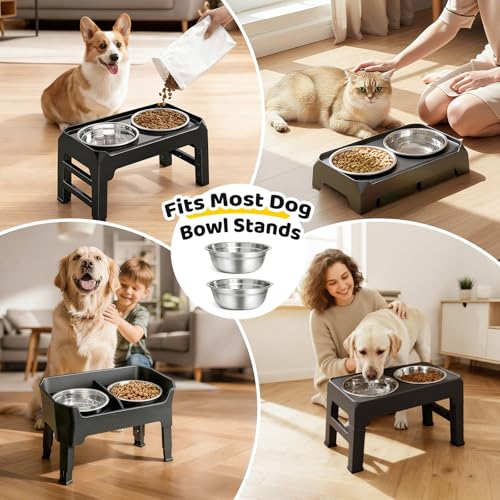 URPOWER 6 Pack 8" Stainless Steel Dog Bowls - 50oz Thickened Durable Pet Bowls for Food and Water, Fit for Elevated Dog Bowl Stand - size: 6 Pack