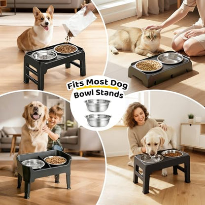 URPOWER 6 Pack 8" Stainless Steel Dog Bowls - 50oz Thickened Durable Pet Bowls for Food and Water, Fit for Elevated Dog Bowl Stand - size: 6 Pack