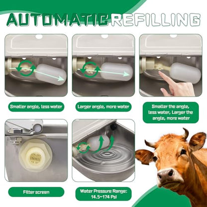 Automatic Dog Feeder Trough Bowl Dispenser Waterer for Pet Dog Horse Cattle Goat Sheep Water Stainless Steel Farm Tool