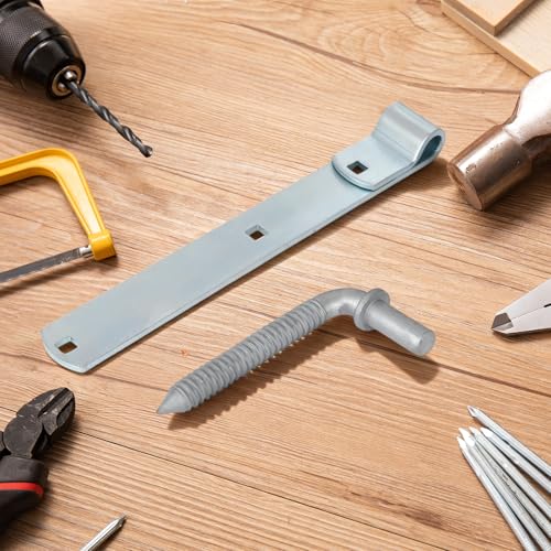2 Packs 12'' Zinc Strap Hinge for Gates, Heavy Duty Gate Strap Hinge Zinc Plated with L-Screw (M16 × 101mm) for Barns Tool Sheds and Other Swing Doors, Galvanized (2) - style: L-shape-2pcs