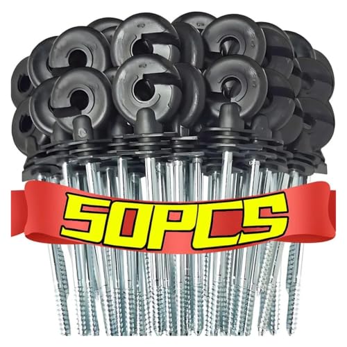 Electric Fencing Ring Insulators Garden Fencing Trellis Premium Electric Fence Insulators for Wire Connections Carbon Steel Insulator(20PCS) - size: 20PCS