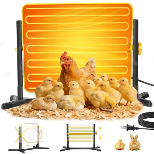 Chick Brooder Plate, 50-158°F Brooder & Chicken Heater for Coop with Smart Thermostat, UL Certified Radiant Chick Heat Plate for Poultry, 5-Height & 360° Adjustable Angle, Winter Heating