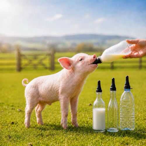 6-pack of black silicone goat nipples that snap onto the mouth of a common cola bottle, reusable and easy to clean, suitable for feeding lambs and goats