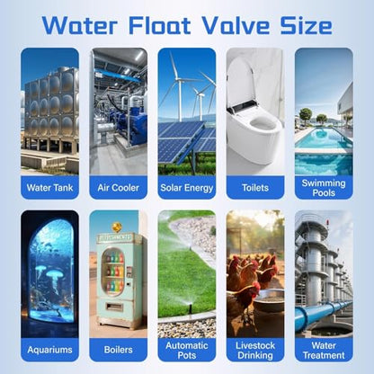 2Pcs 3/4 Inch Aquapulse Top Inlet Water Float Valve, Automatic Water Level Control Valve, Small Aqua Pulse Float Valves for Rain Barrel, Livestock, Water Tank, Pool, Aquarium, Pond, Water Hose - size: 3/4" Top Inlet