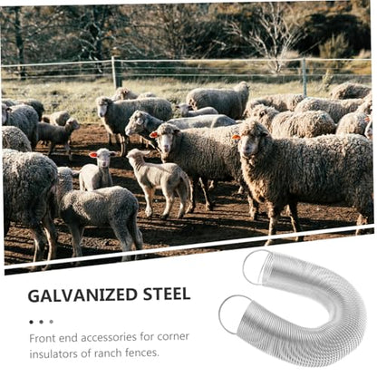 BESPORTBLE Door Handle Spring Replacement Fence Tension Springs Spring for Livestock Fence Replacement Fence Spring Livestock Fence Accessory Electric Fence Spring Gate Silver Stainless Steel