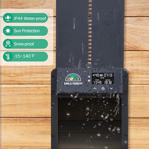 Automatic Chicken Coop Door with Timer & Light Sensor, Solar Chicken Coop Door with Multiple Modes, Automatic Chicken Door with LCD Display