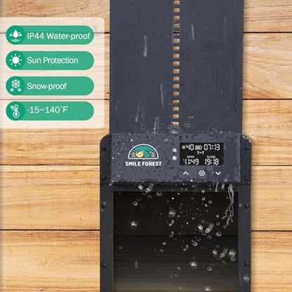 Automatic Chicken Coop Door with Timer & Light Sensor, Solar Chicken Coop Door with Multiple Modes, Automatic Chicken Door with LCD Display