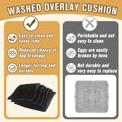 Chicken Nesting Pads, Washable Nesting Pads for Chicken Coop, Nesting Box Pads, Chicken Bedding for Coop, 6 Pack Chicken Nesting Box Pads, Fits Most Chicken Laying Pads 12"x13"