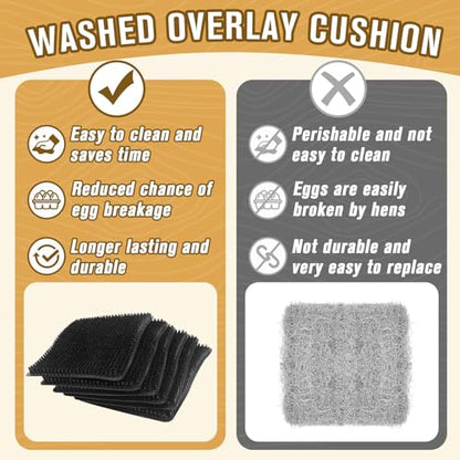 Chicken Nesting Pads, Washable Nesting Pads for Chicken Coop, Nesting Box Pads, Chicken Bedding for Coop, 6 Pack Chicken Nesting Box Pads, Fits Most Chicken Laying Pads 12"x13"
