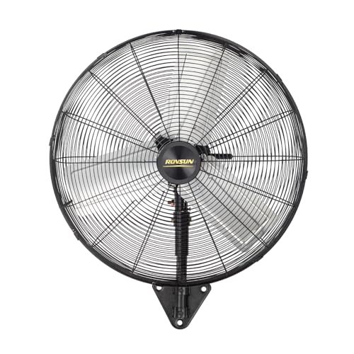 ROVSUN 24" Wall Mounted Fan, High Velocity Industrial Wall Fan, Max 6170 CFM, Wide Angle Oscillating, Commercial Ventilation Use, Suit for Garage, Shop, Greenhouse, Gym - size: 24''