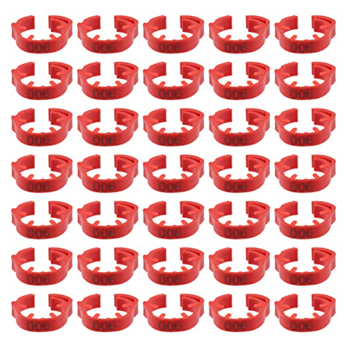 100 Pack Poultry Leg Bands - Durable Numbered Chicken and Duck Identification Rings for Easy Breed Management(Red,2 Packs) - color: Red, size: 2 packs