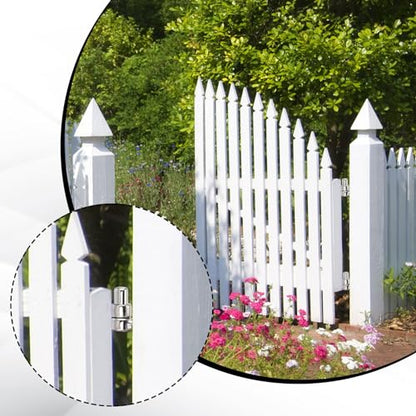 Zonon 2 Pair One Piece 304 Stainless Steel Gate Hinges Set, Eye Hinge and Pin Hinge, Screw Hinges to Mount for Wooden Gates Fences with Hole Dia 5/8'', Silver