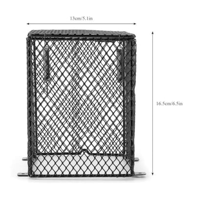Hffheer Heater Guard Anti-Scald Reptile Heating Lamp Shade Heat Lamp Light Mesh Cover Day Night Ceramic Light Bulb Heating Lampshade(Cubiod)
