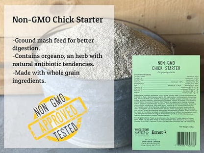 Chick Starter Feed - Non-GMO Chick Food Starter with Omega 3 and Natural, Herbal Ingredients - Chicken Feed for Growing Healthy Chicks with High-Protein 22% and Probiotics - 10 Lb - size: 10 Pound (Pack of 1)