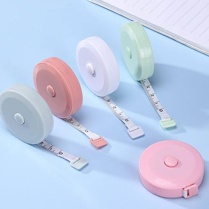 3 Pack Retractable Measuring Tape，60-Inch 1.5 Meter Tape Measures Dual Sided Flexible Ruler for for Body Measurements Craft Fabric Cloth Tailor Sewing Weight Loss (Pink,Green,Blue) - color: Pink,Green,Blue