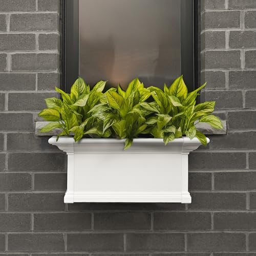 Mayne 4822-W Yorkshire Window Box, 2-foot, White - size: 2-foot