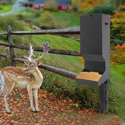 Hanging Deer Feeder, 11 Gallons Heavy Duty Livestock Feeder Dispensers with Handles, Hanging Livestock Feeding Station for Deer, Horses, Cattle, Sheep