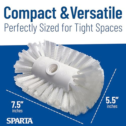 SPARTA Spectrum 7.5" Tank and Kettle Brush Head with Flared Nylon Bristles, 5.5" Diameter, 3/4-5 ACME Compatible, Commercial Cleaning Head Only, 7.5 Inches, White - size: 5.5 x 7.5 Inches