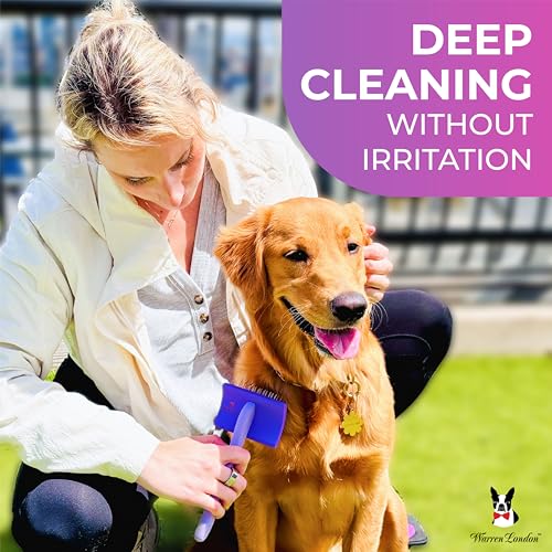 Warren London Precision Pro Slicker Brush for Dogs – 3.5" x 2" Medium Slicker Brush for Tangle-Free Grooming – Soft Pins for Medium & Long Coats – Ergonomic Handle – Professional Pet Grooming Tool - style: Precision Pro Medium