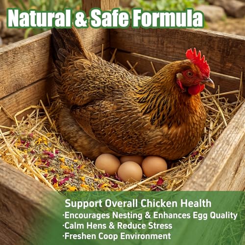 Premium Chicken Nesting Herbs (42oz Bulk Bag) – Calms Hens, Boosts Egg Laying, Natural Floral Scent, Freshens Coop, Nesting Herbs for Chicken Coop Pads & Bedding, Backyard Chicken Essential