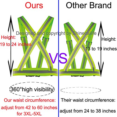 2" Wider Reflective Safety Vest,60% More High Visibility for Running,Construction,Walking Women Men,Adjustable - size: 3X-Large-5X-Large