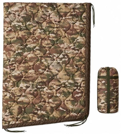 USGI Industries Military Woobie Blanket | Thermal Insulated Camping Blanket, Poncho Liner | Large, Portable, Water-Resistant, for Hiking, Survival | Compression Carry Bag - color: Ocp Multicam
