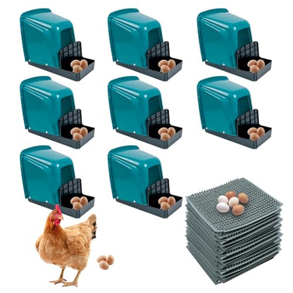 Yeeoy 8 Pack Chicken Nesting Boxes Laying Box with Swing Perch Roll Out Nesting Boxes for Hens Ducks Chickens Laying Egg Chicken Coop Nest Box Home & Farm Using