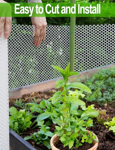 TOYPOPOR Plastic Chicken Wire Fencing, 16in x 15ft, 500GSM Durable Heavy Duty Hexagonal White Chicken Wire, Rustproof Garden Fence for Pets, Plants, Includes 30 Pcs Cable Zip Ties - color: White