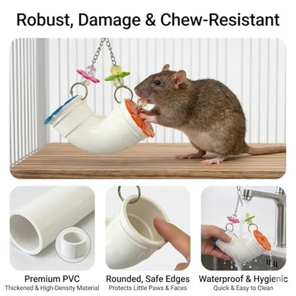 2 Pack Mouse Rat Enrichment Toys for Pet Mice -Treat Dispenser Rats Foraging Toy, Hanging Foraging Dispenser for Rats, Mice, Guinea Pig Small Pet