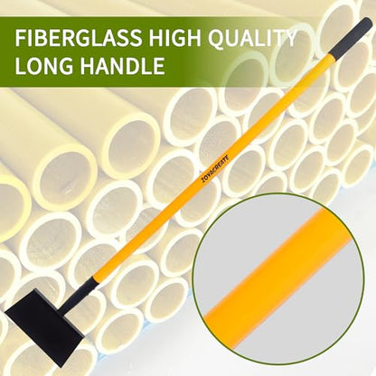 Multifunctional Cleaning Shovel, Heavy Duty Flat Snow Shovel Ice Breaker Tool for Removal Snow Weeding -51Inch