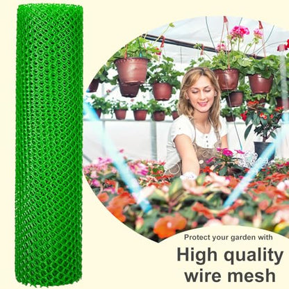Plastic Wire Mesh Fence 16in x 33Ft Plastic Chicken Wire Mesh for Poultry, Dogs, Rabbit, Snake Barrier & Gardening Versatile Plastic Fencing (16in x 33Ft, Green) - color: Green, size: 16in x 33Ft