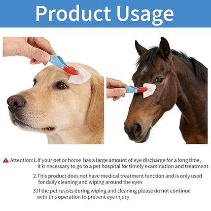 Curry Comb Kit, 4 Ring Curry Comb, Rubber Brush, Tear Stain Wipe Brush Set for Horses, Dogs, Goats, Cattle, Cow, Cleaning Supplies