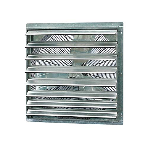 iLiving - 30" Wall Mounted Shutter Exhaust Fan - Automatic Shutter - Single Speed - Vent Fan For Home Attic, Shed, or Garage Ventilation, 5088 CFM, 7500 SQF Coverage Area, Silver (ILG8SF30S) - size: 30 In