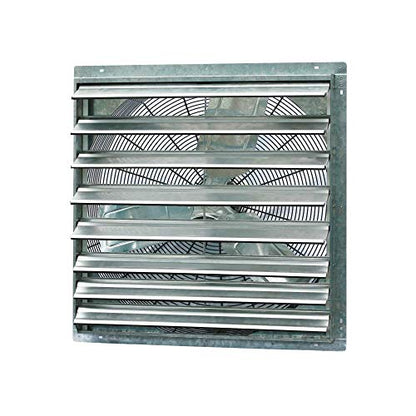 iLiving - 30" Wall Mounted Shutter Exhaust Fan - Automatic Shutter - Single Speed - Vent Fan For Home Attic, Shed, or Garage Ventilation, 5088 CFM, 7500 SQF Coverage Area, Silver (ILG8SF30S) - size: 30 In