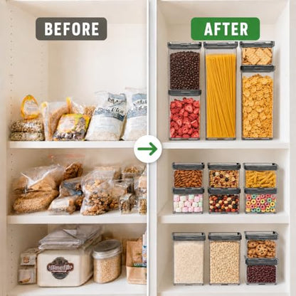 5-Piece SAN Airtight Pantry Storage Container Set, Leakproof Twist-Lock Lids, BPA-Free Stackable Canisters for Sugar, Flour, Pasta, Cereal & Snacks (0.8qt, 1.9qt ×2, 3qt, 4qt) - color: Green